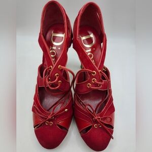 Christian Dior Marron Fonce Red Heels Size EU 37 Circa 2005